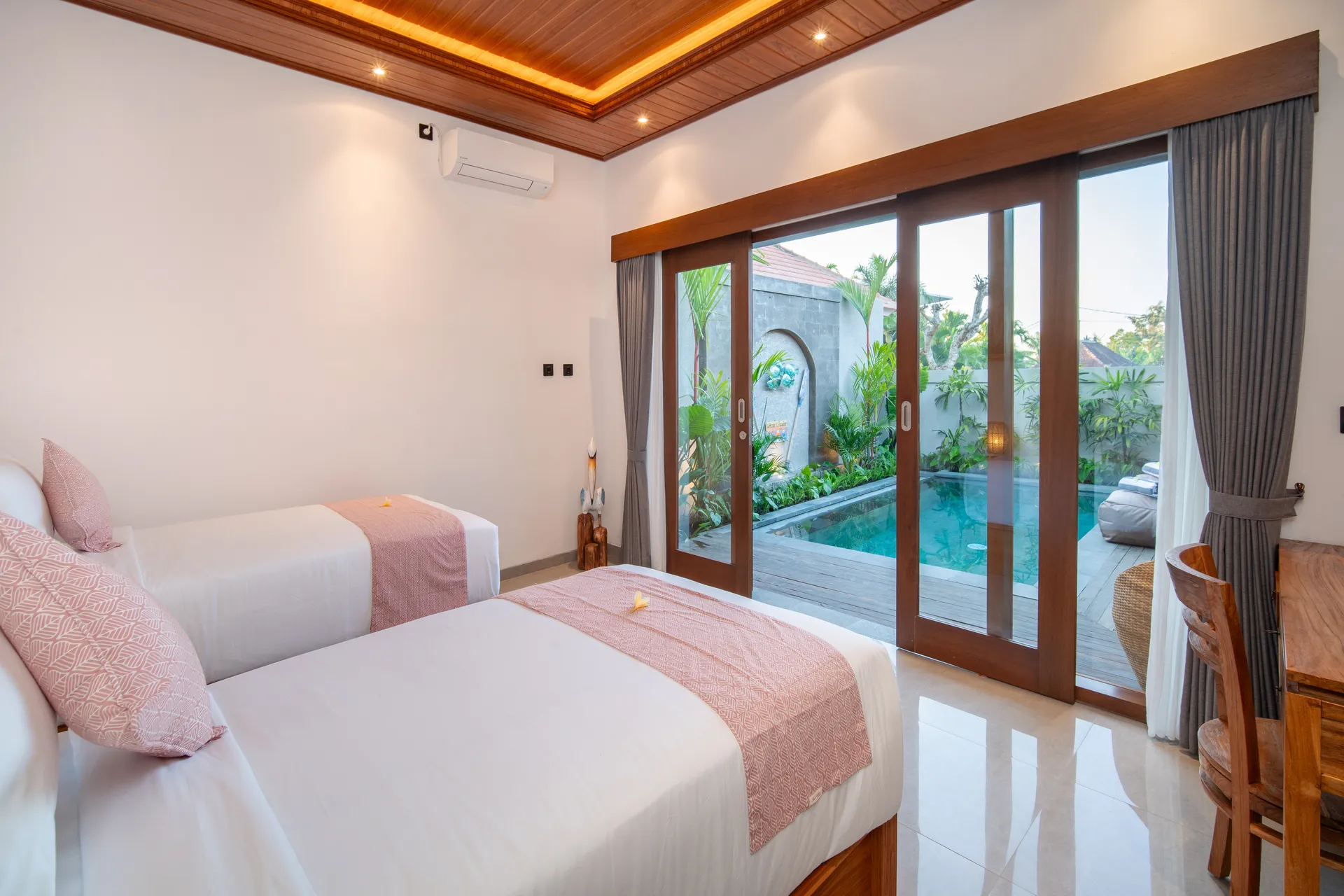 Pool view from secondary bedroom