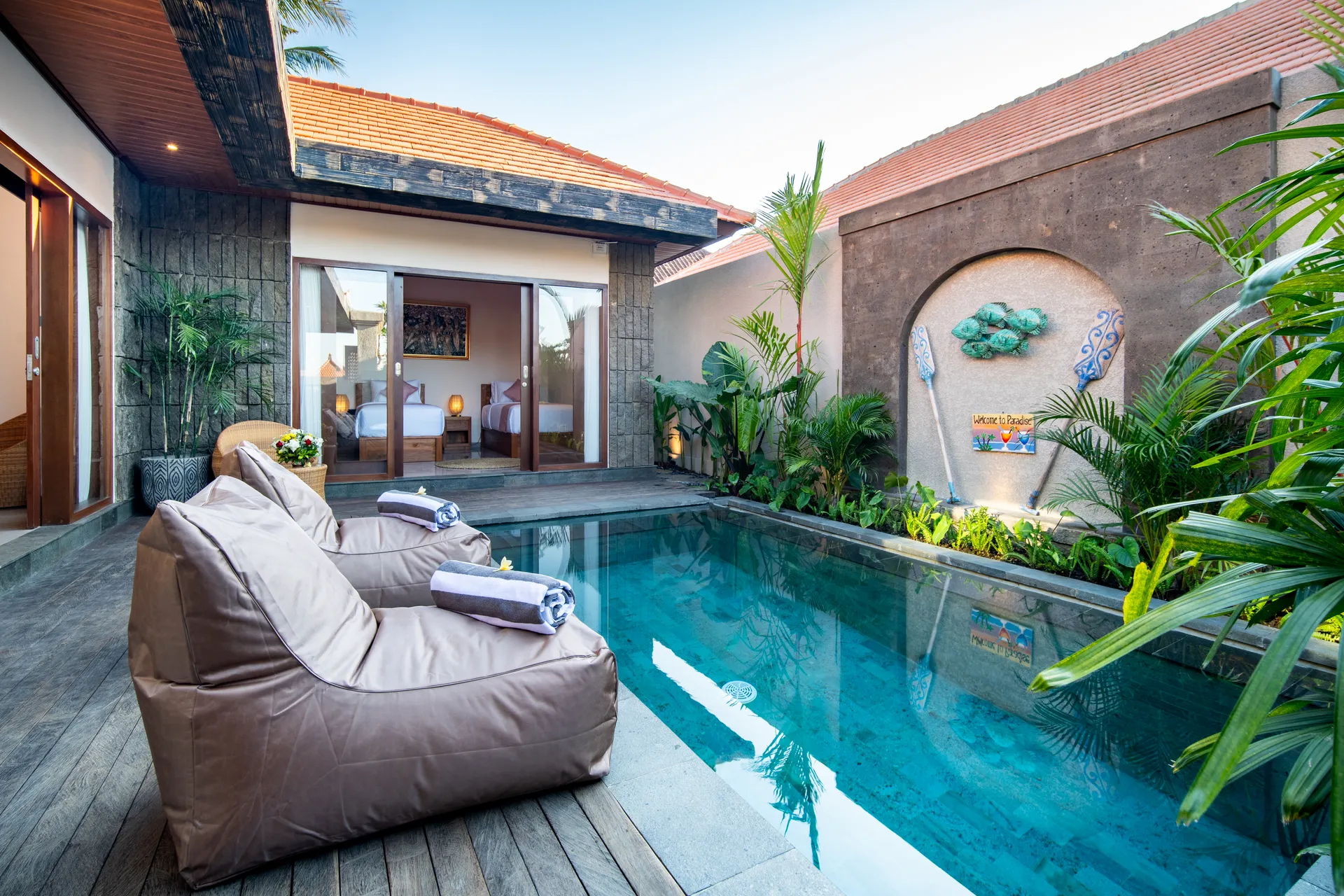 Pool view from living area