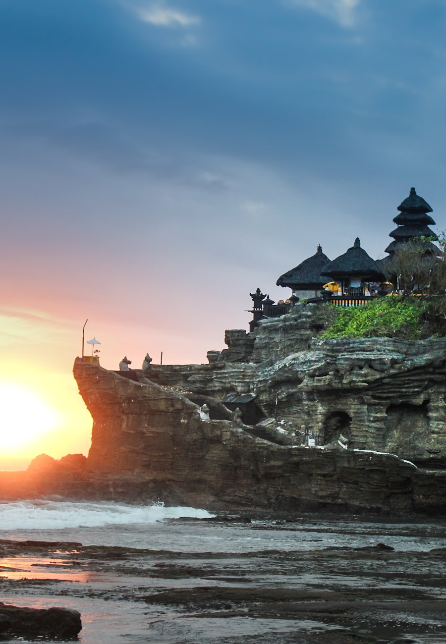 Sunset over the coast nearby